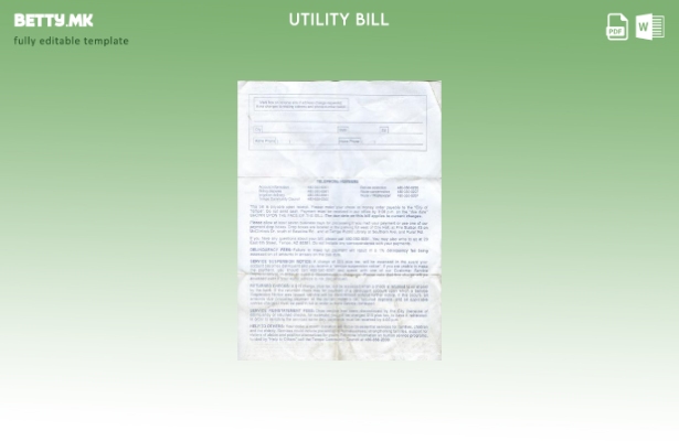 Модерен стил шаблон страници за сметки за комунални услуги за вода во САД Ариз 1